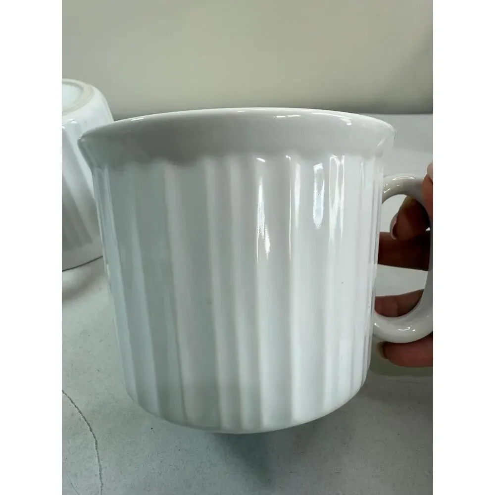 CorningWare White Ribbed Stoneware Ramekins Set of 2 (4